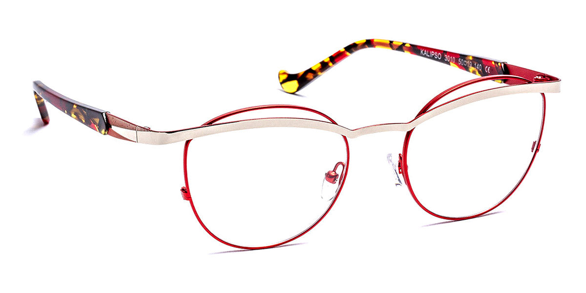 J.F. Rey® Kalipso JR Kalipso 3010 50 - 3010 Red/Shiny Silver Eyeglasses