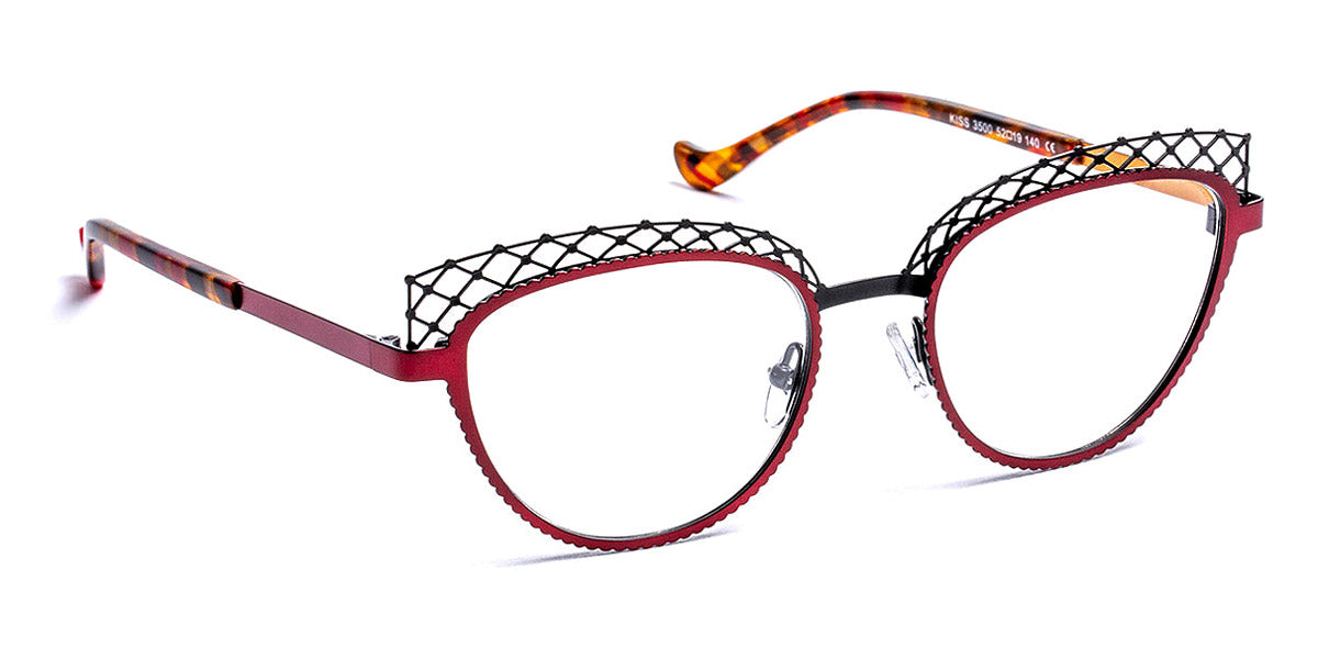 J.F. Rey® Kiss JR Kiss 3500 52 - 3500 Burgundy/Black/Apricot Eyeglasses