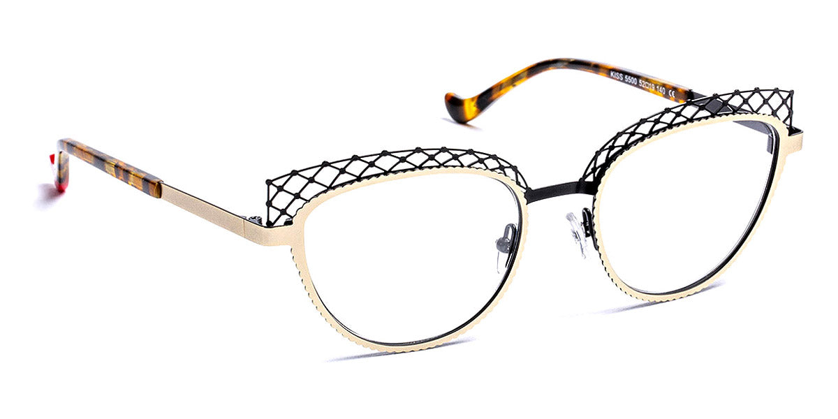 J.F. Rey® Kiss JR Kiss 5500 52 - 5500 Satin Gold/Black Eyeglasses