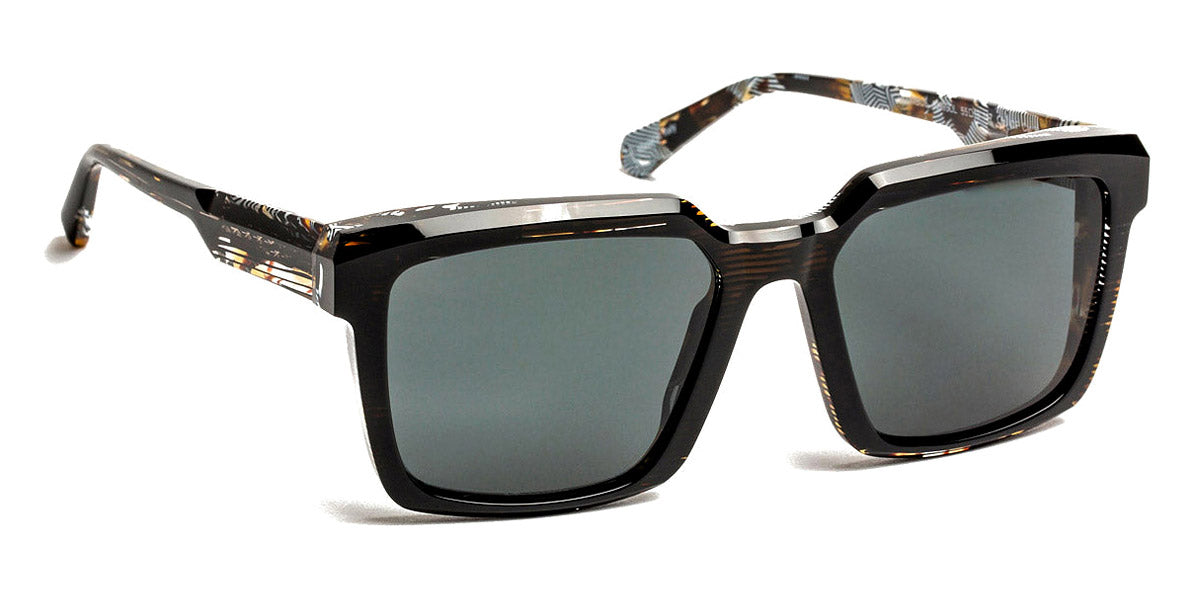 J.F. Rey® Columbus Sun JR Columbus Sun 0399SOL 55 - 0399SOL SUNGLASS BLACK STRIPED/DEMI WHITE GL Sunglasses