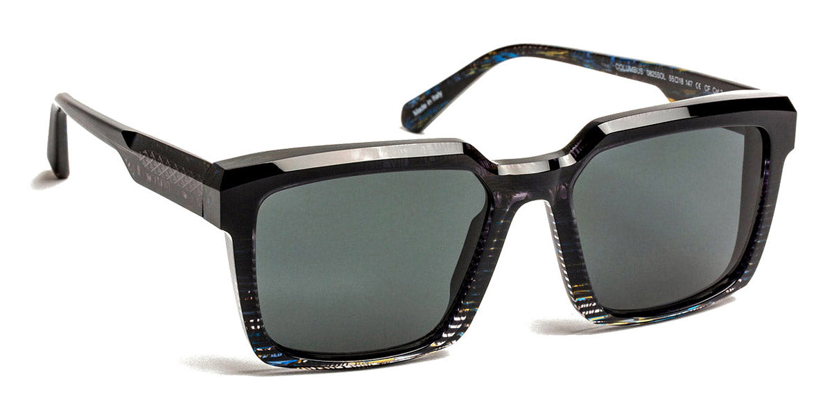 J.F. Rey® Columbus Sun JR Columbus Sun 0825SOL 55 - 0825SOL SUNGLASS BLACK STRIPED/BLUE WOOL GL Sunglasses