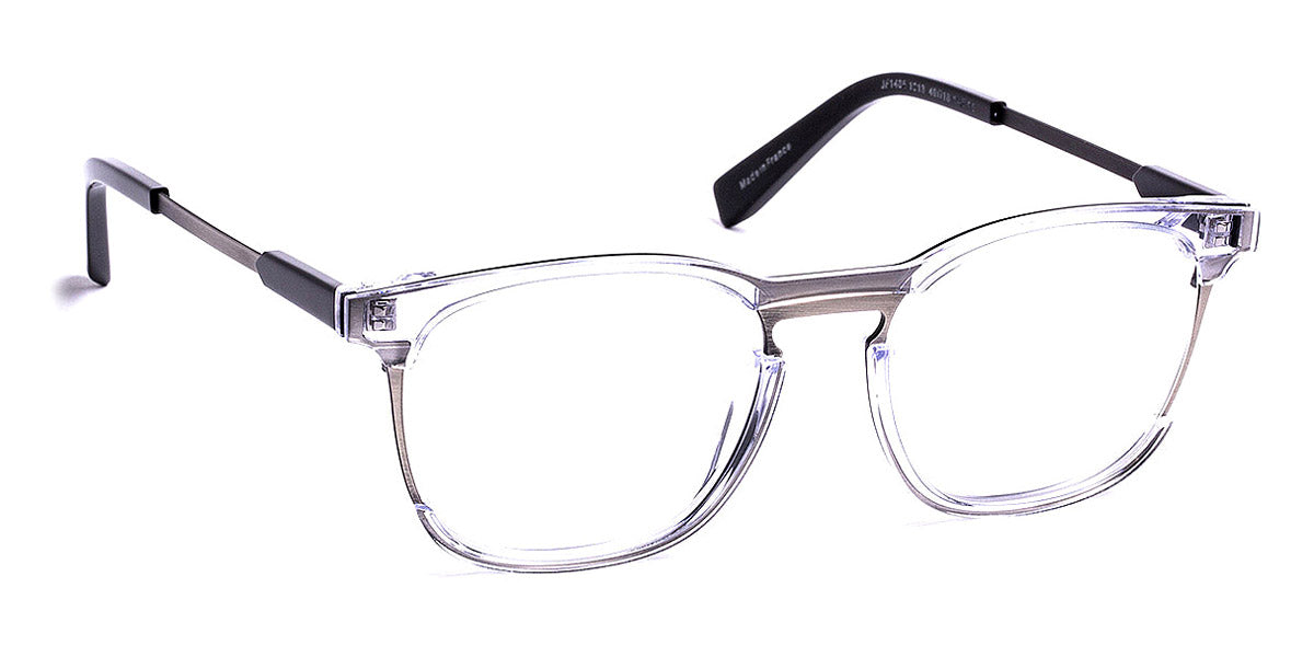 J.F. Rey® JF1465 JR JF1465 1013 49 - 1013 Crystal/Black Temple/Brushed Silver Eyeglasses