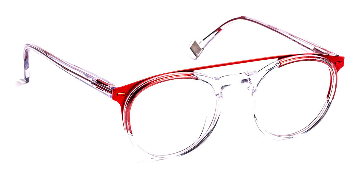 J.F. Rey® JF1480 JR JF1480 1430 48 - 1430 Crystal/Red Eyeglasses