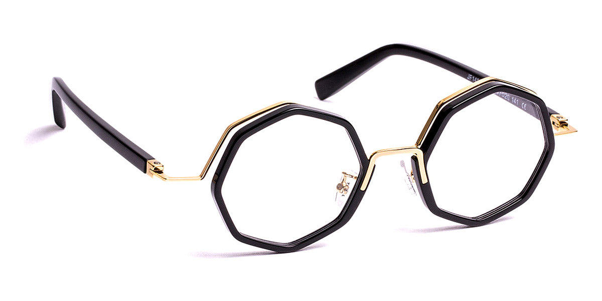 J.F. Rey® JF1483 JR JF1483 0050 47 - 0050 Shiny Black/Shiny Gold Eyeglasses