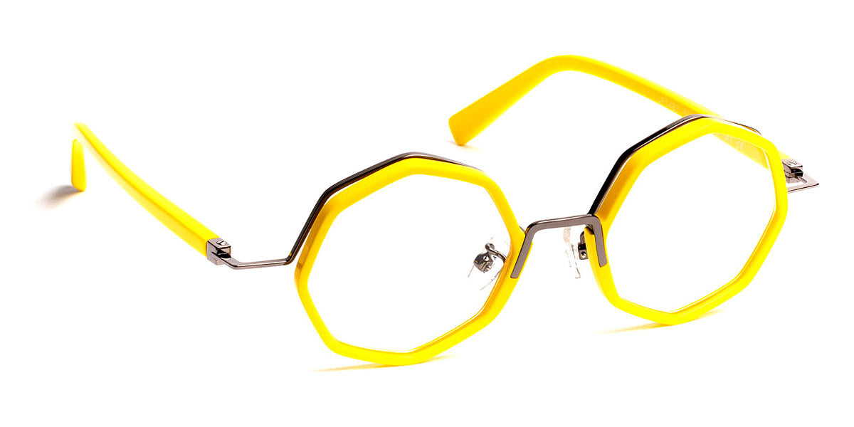 J.F. Rey® JF1483 JR JF1483 5005 47 - 5005 Yellow/Shiny Gunmetal Eyeglasses