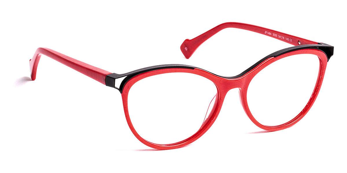 J.F. Rey® JF1484 JR JF1484 3000 54 - 3000 Red/Satin Black Eyeglasses