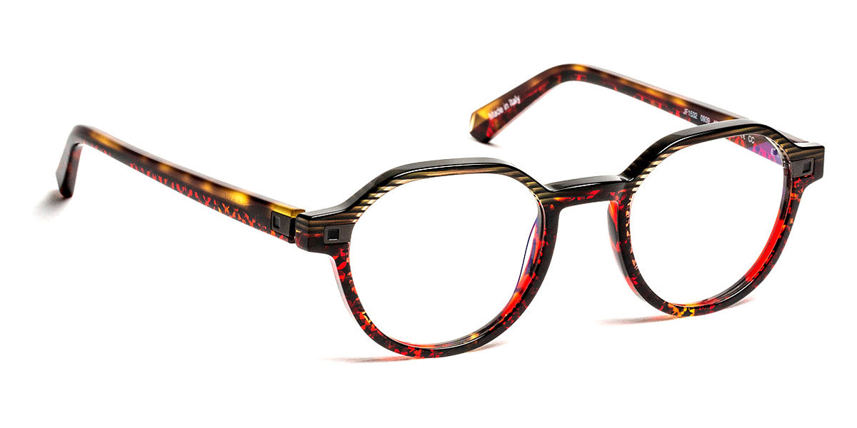 J.F. Rey® JF1532 JR JF1532 0939 47 - 0939 Brown and Beige Striped/Red Python Eyeglasses