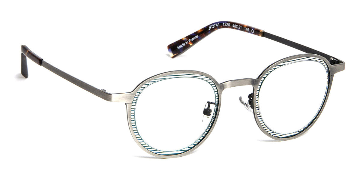 J.F. Rey® JF2741 JR JF2741 1320 48 - 1320 Brushed Silver/Turquoise Eyeglasses