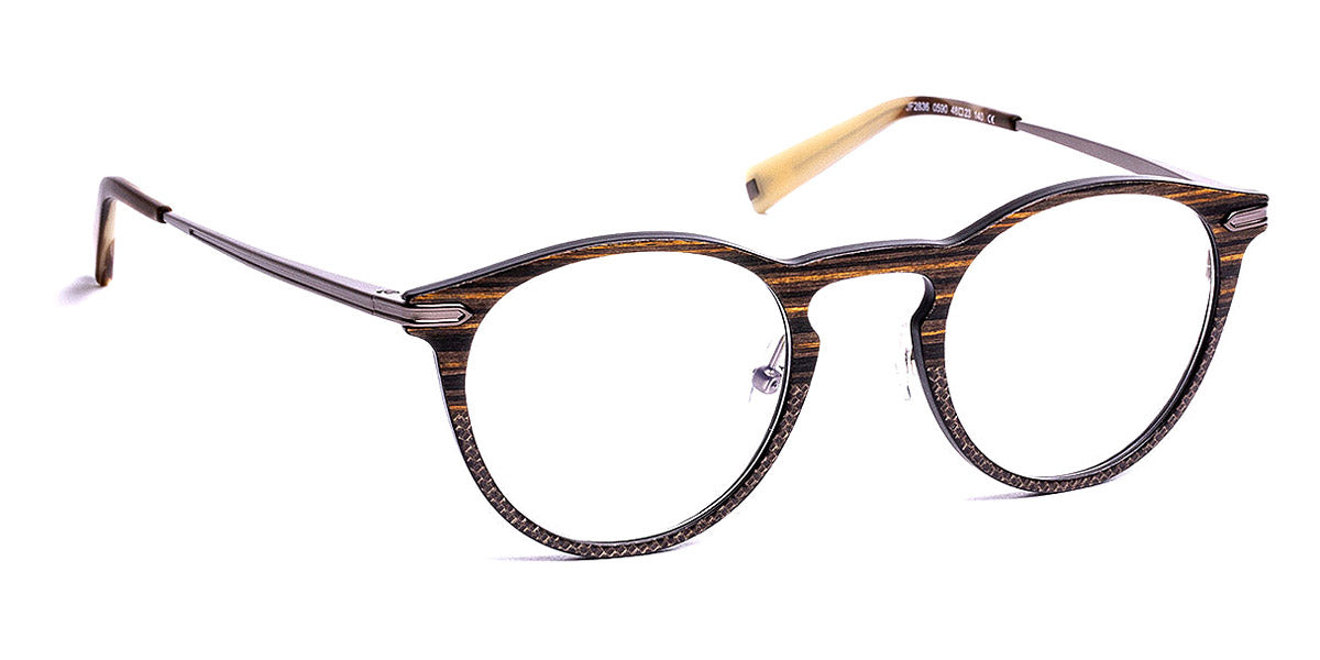 J.F. Rey® JF2836 JR JF2836 0590 48 - 0590 Wood/Carbon Brown/Silver Eyeglasses