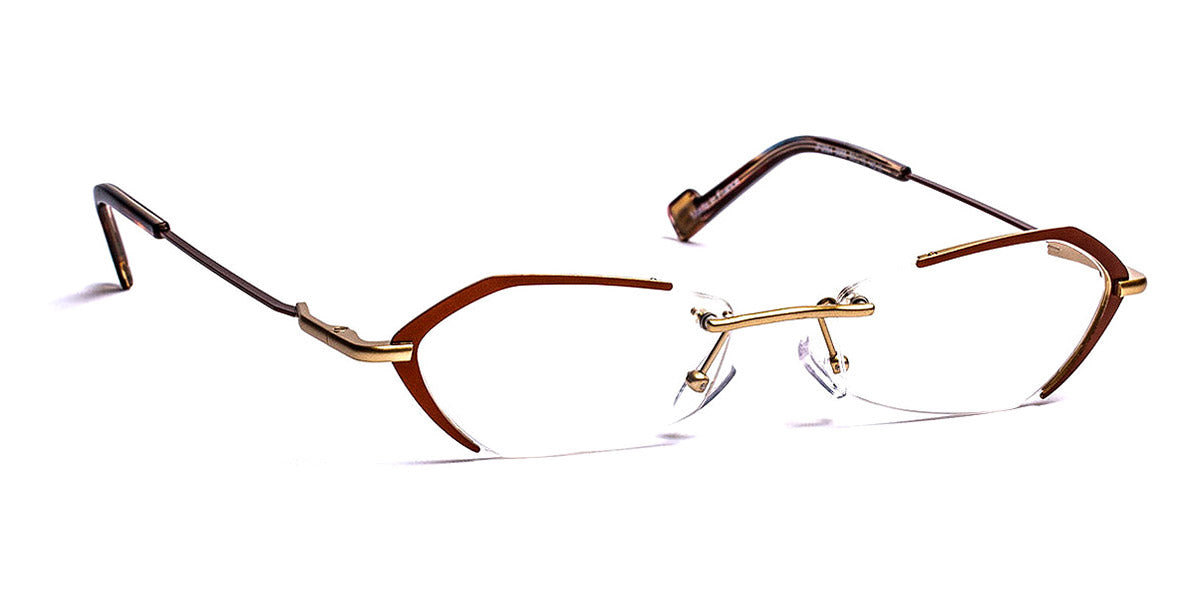 J.F. Rey® JF2854 JR JF2854 9055 53 - 9055 Brown/Pink Gold Satined Eyeglasses