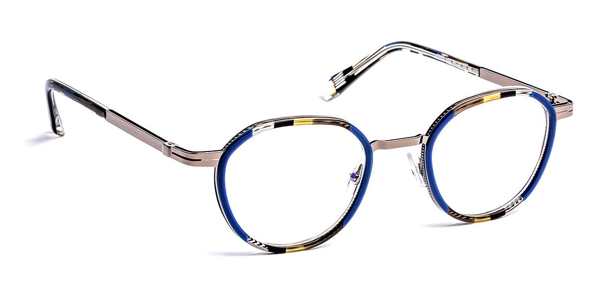 J.F. Rey® JF2876 JR JF2876 2405 49 - 2405 Stripes Blue/Brown/Shiny Gunmetal Eyeglasses