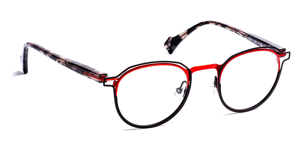 J.F. Rey® JF2891 JR JF2891 0030 47 - 0030 Satined Black/Satined Red Eyeglasses