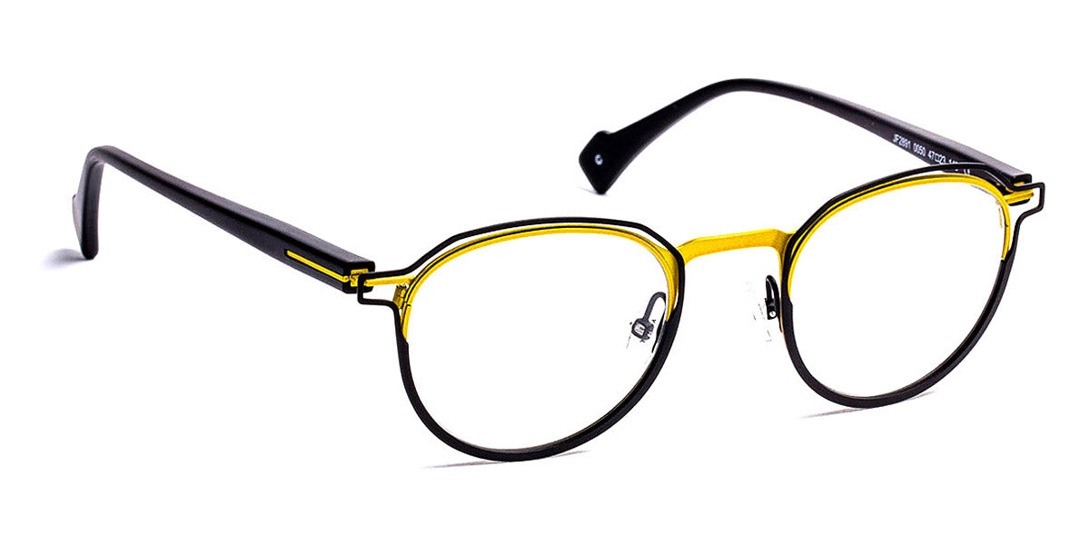 J.F. Rey® JF2891 JR JF2891 0050 47 - 0050 Satined Black/Satined Yellow Eyeglasses