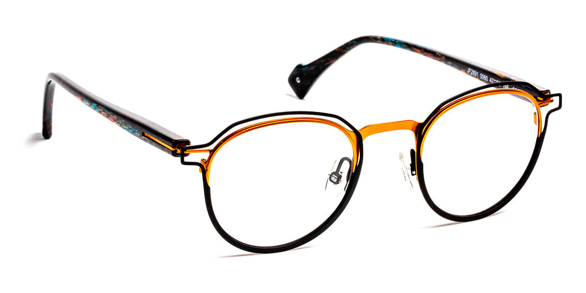 J.F. Rey® JF2891 JR JF2891 0060 47 - 0060 Black/Orange Eyeglasses