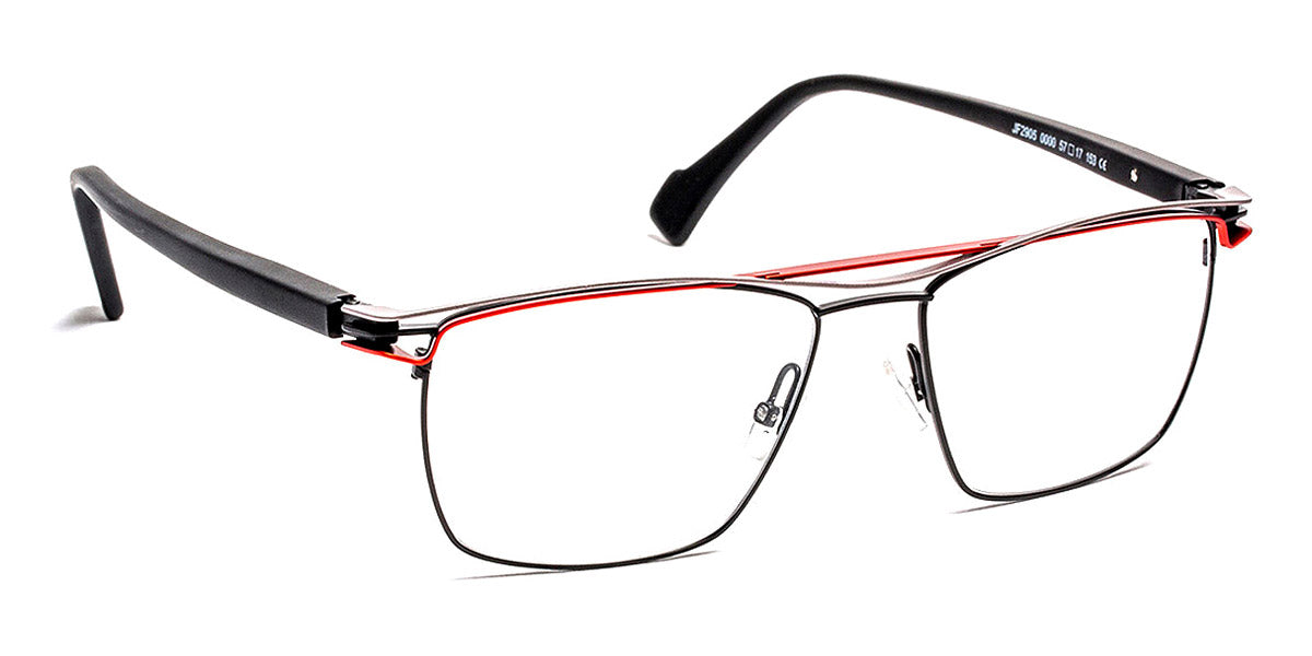 J.F. Rey® JF2905 JR JF2905 0000 57 - 0000 Black/Ruthenium/Red Eyeglasses