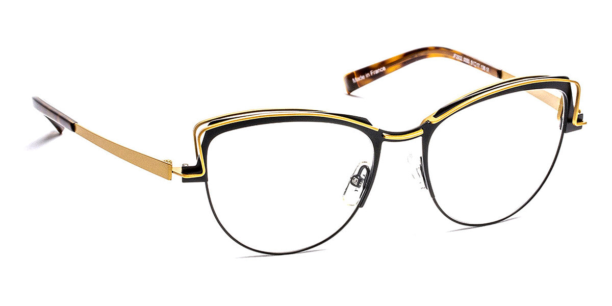 J.F. Rey® JF2932 JR JF2932 0050 51 - 0050 Satin Black/Light Yellow Gold Eyeglasses