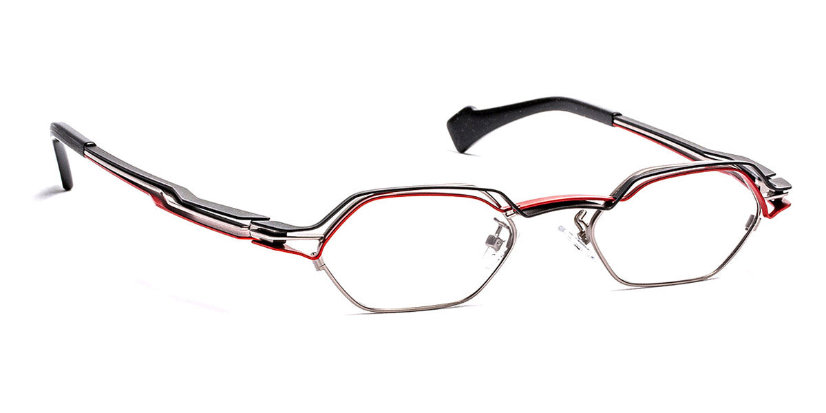 J.F. Rey® JF2937 JR JF2937 0200 48 - 0200 Shiny Ruthenium/Satin Black/Red Eyeglasses