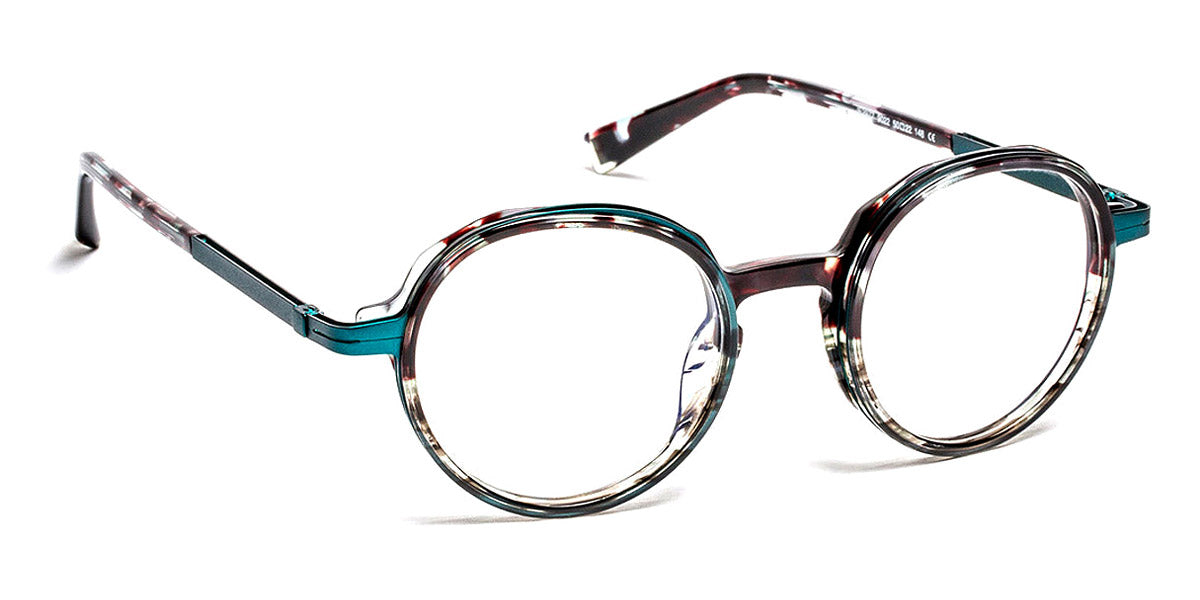 J.F. Rey® JF2977 JR JF2977 9022 50 - 9022 Demi Striped Black/Peacock Blue Eyeglasses