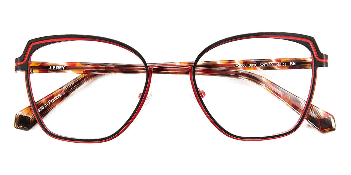 J.F. Rey® JF3006 JR JF3006 0030 52 - 0030 Black/Red Eyeglasses