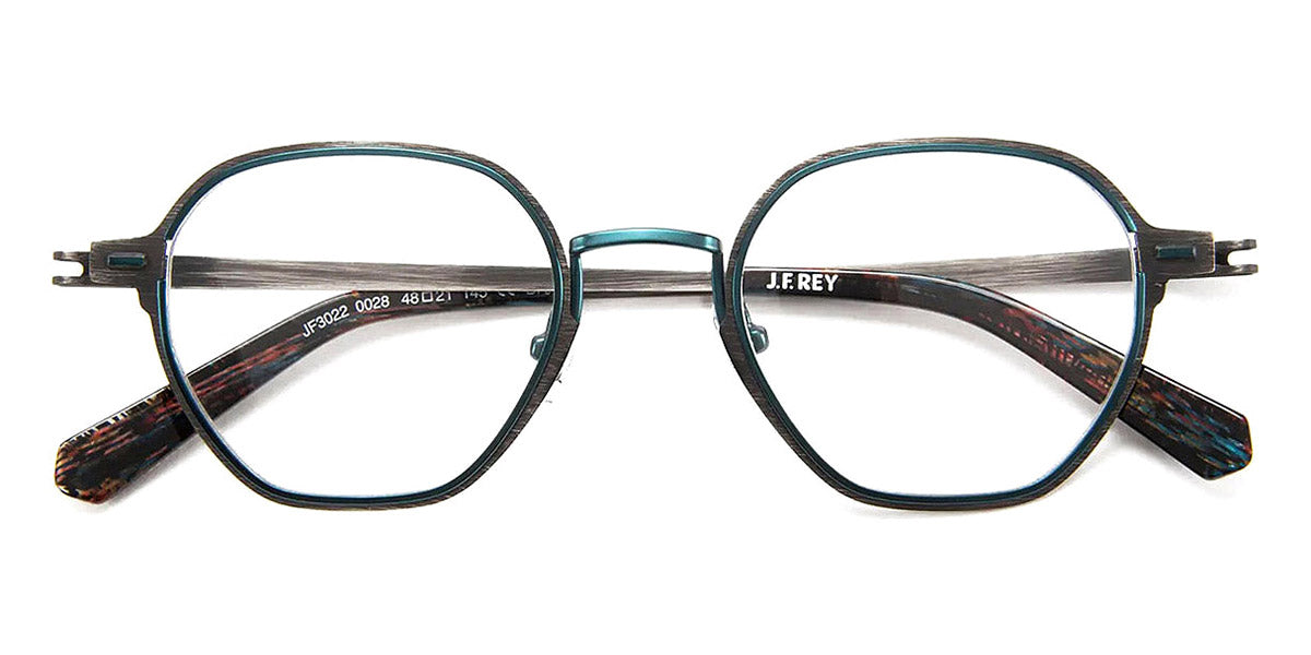 J.F. Rey® JF3022 JR JF3022 0028 48 - 0028 Black Brushed/Blue Turquoise Eyeglasses