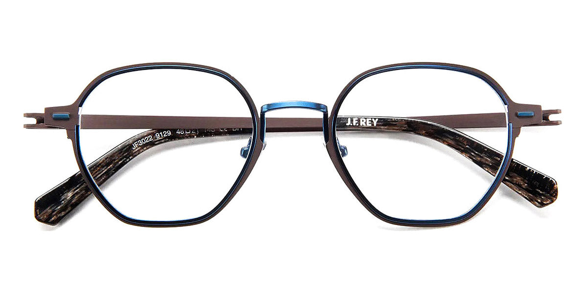 J.F. Rey® JF3022 JR JF3022 9129 48 - 9129 Brown/Blue Jean Eyeglasses