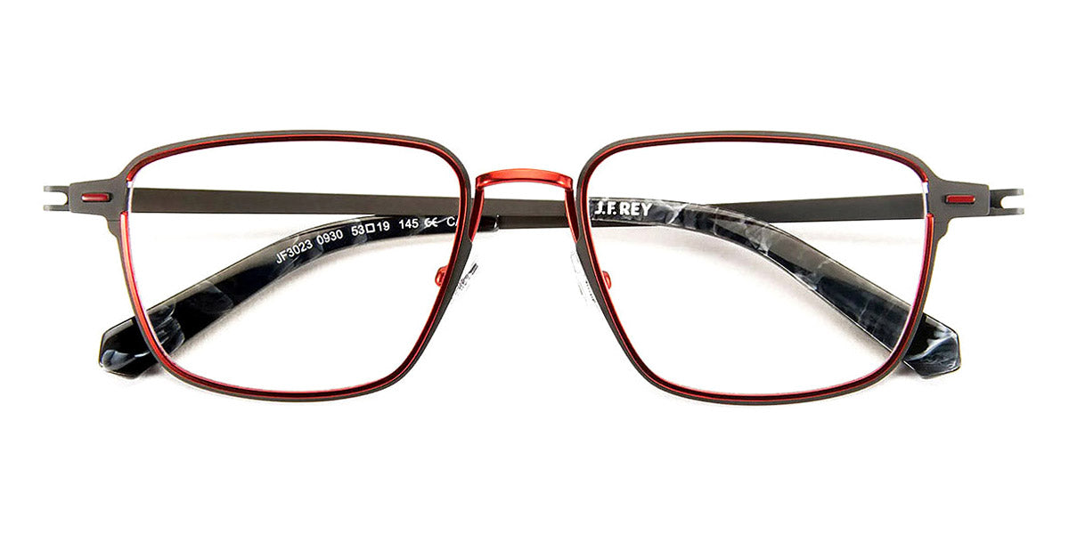 J.F. Rey® JF3023 JR JF3023 0930 53 - 0930 Satin Gunmetal/Red Eyeglasses