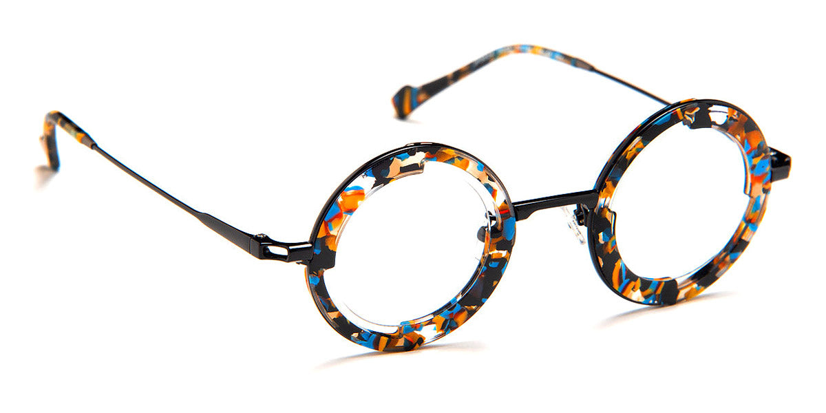 J.F. Rey® JF3024 JR JF3024 0051 39 - 0051 Yellow and Blue Galaxy/Black Eyeglasses