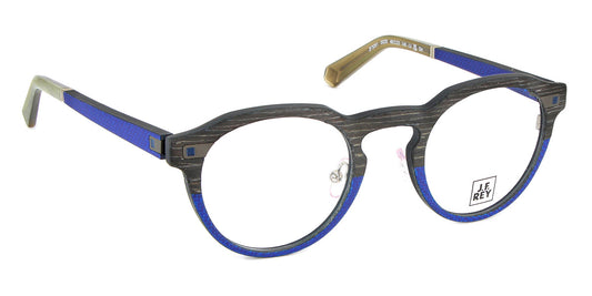 J.F. Rey® Jf3081 JR JF3081 0028 48 - 0028 Grey Wood/Fiber Glasses And Alu Blue Eyeglasses