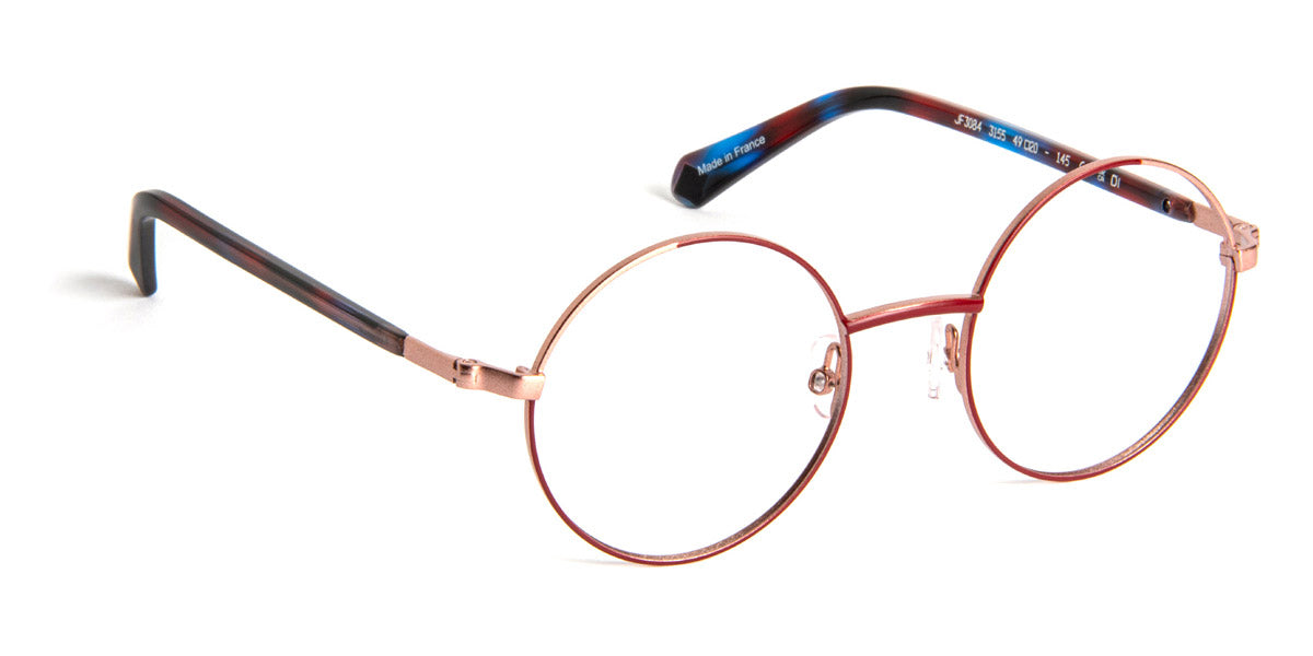 J.F. Rey® Jf3084 JR JF3084 3155 49 - 3155 Dark Cherry / Gold Pink Eyeglasses