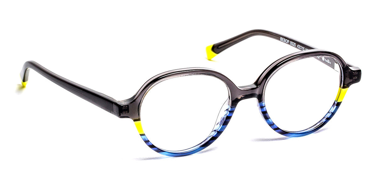 J.F. Rey® Bebop JR Bebop 0525 43 - 0525 Black/Yellow/Stripes Blue Eyeglasses