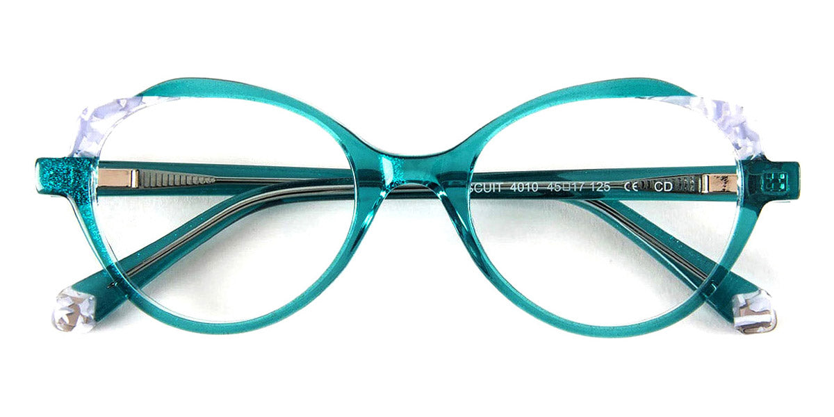 J.F. Rey® Biscuit JR Biscuit 4010 45 - 4010 Turquoise/Sky Glitter Eyeglasses