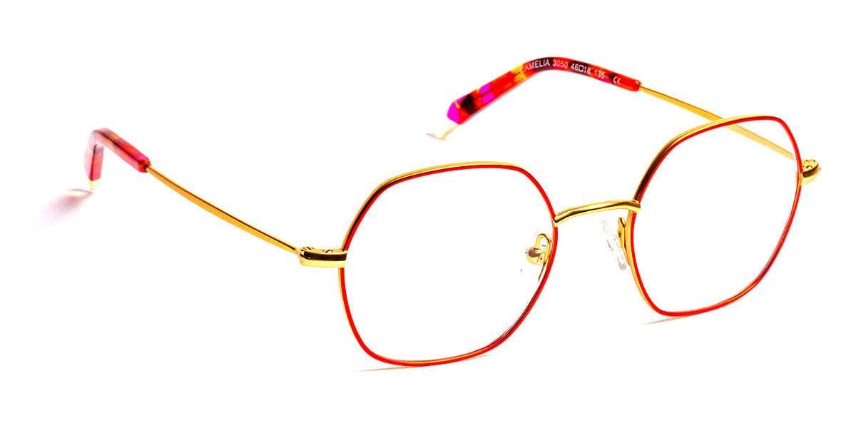 J.F. Rey® Camelia JR Camelia 3050 46 - 3050 Red/Satin Gold Eyeglasses