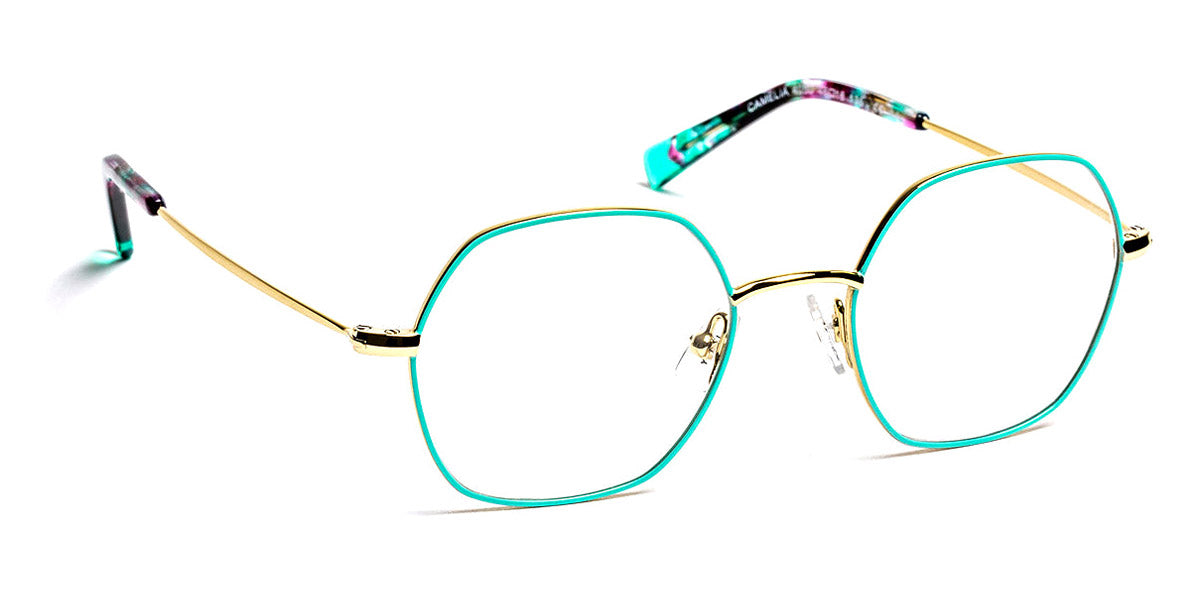 J.F. Rey® Camelia JR Camelia 4050 46 - 4050 Green/Shiny Gold Eyeglasses