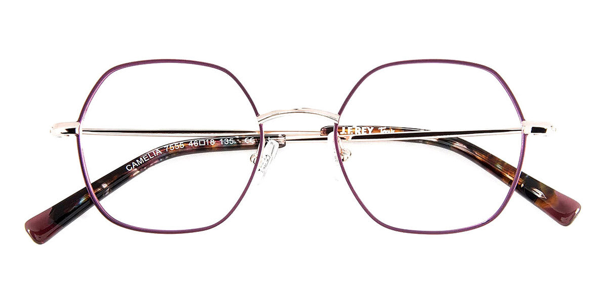 J.F. Rey® Camelia JR Camelia 7555 46 - 7555 Plum/Shiny Pink Gold Eyeglasses