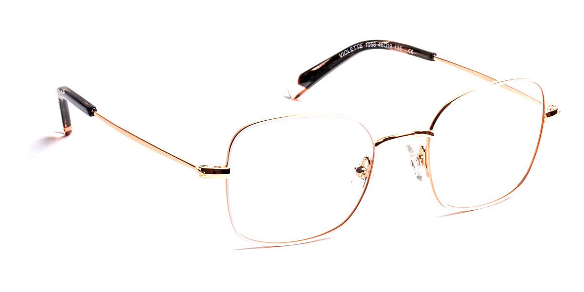 J.F. Rey® Violette JR Violette 1058 46 - 1058 White/Shiny Pink Gold Eyeglasses