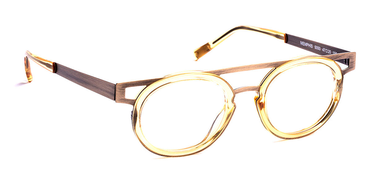 J.F. Rey® Memphis JR Memphis 5050 47 - 5050 Soft Yellow/Brushed Gold Eyeglasses