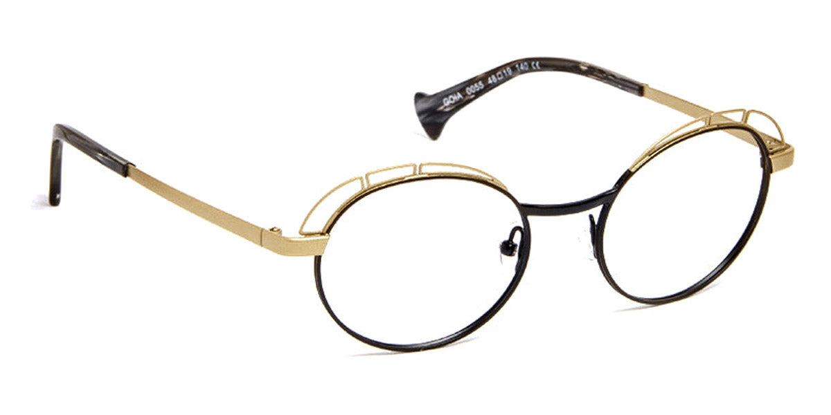 J.F. Rey® Goia JR Goia 0055 48 - 0055 Matte Black/Shiny Gold Eyeglasses