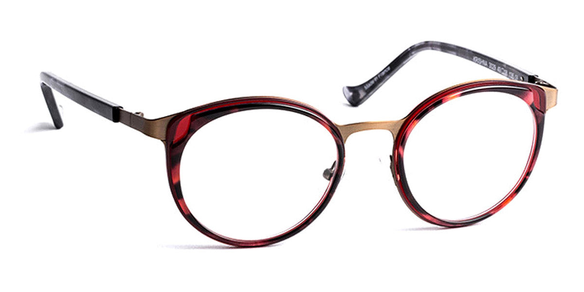 J.F. Rey® Krishna JR Krishna 3029 49 - 3029 Red with Black Laces/Bronze Brushed Eyeglasses