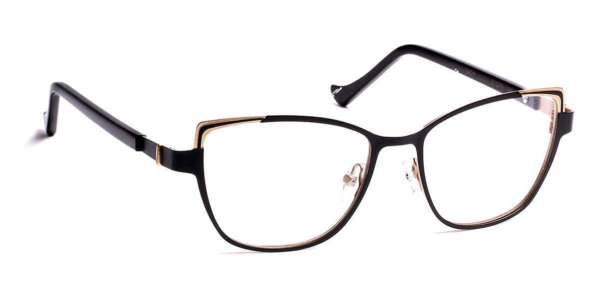 J.F. Rey® Lady JR Lady 0055 51 - 0055 Satin Black/Shiny Gold Eyeglasses