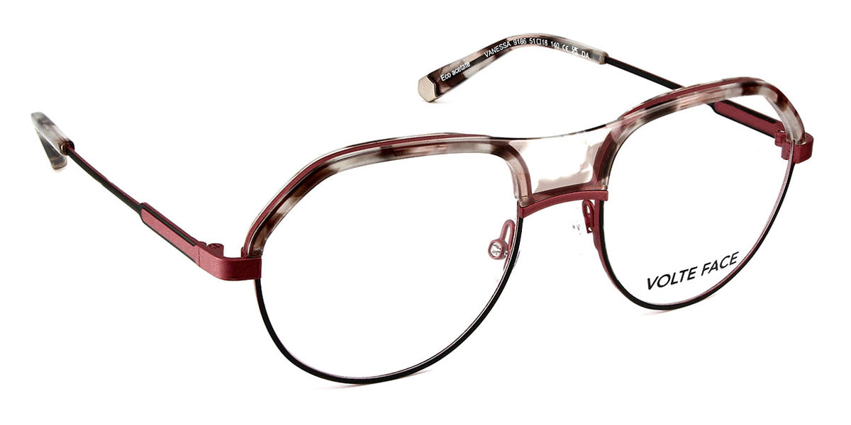 J.F. Rey® Vanessa JR Vanessa 9186 51 - 9186 Matte Black/Red/Pink Demi Eyeglasses