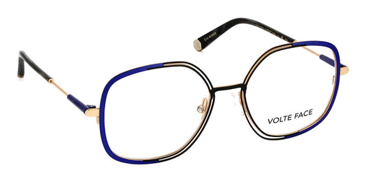 J.F. Rey® Via JR Via 2501 51 - 2501 Blue/Black/Gold Eyeglasses