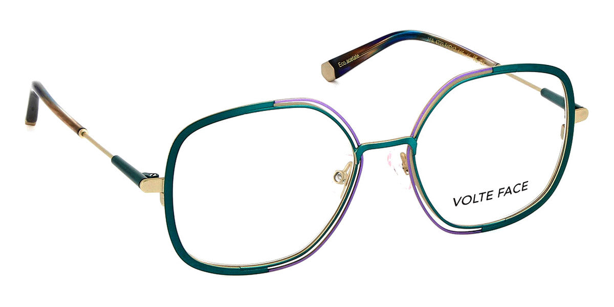 J.F. Rey® Via JR Via 4723 51 - 4723 Blue Green/Lavender/Gold Eyeglasses