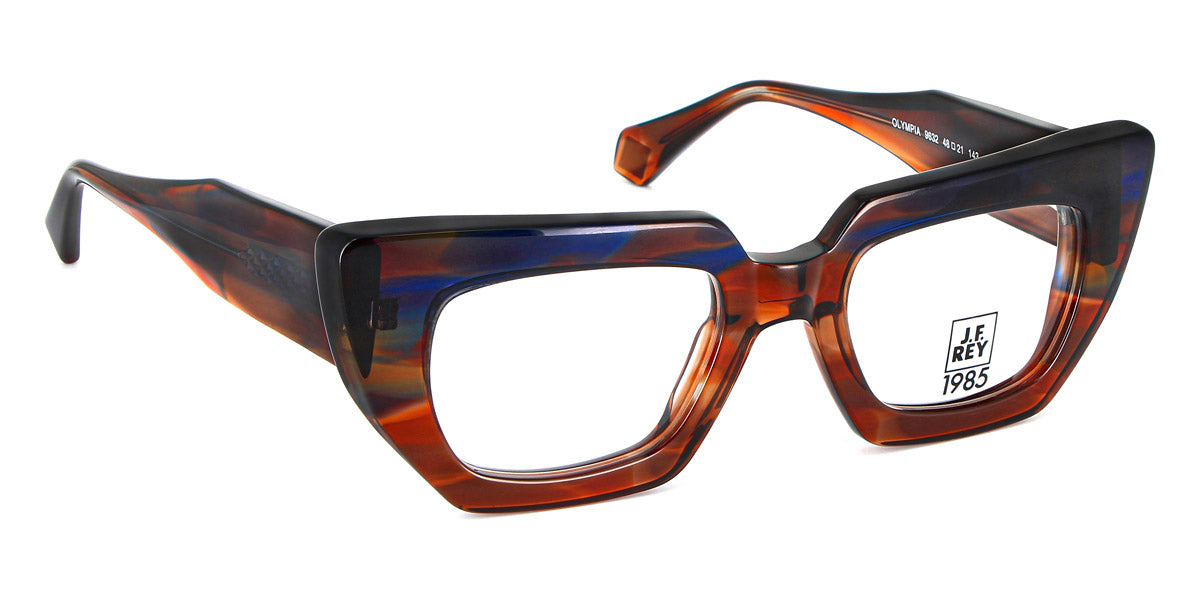 J.F. Rey® Olympia JR Olympia 9632 48 - 9632 Brown Horn / Blue Horn Eyeglasses