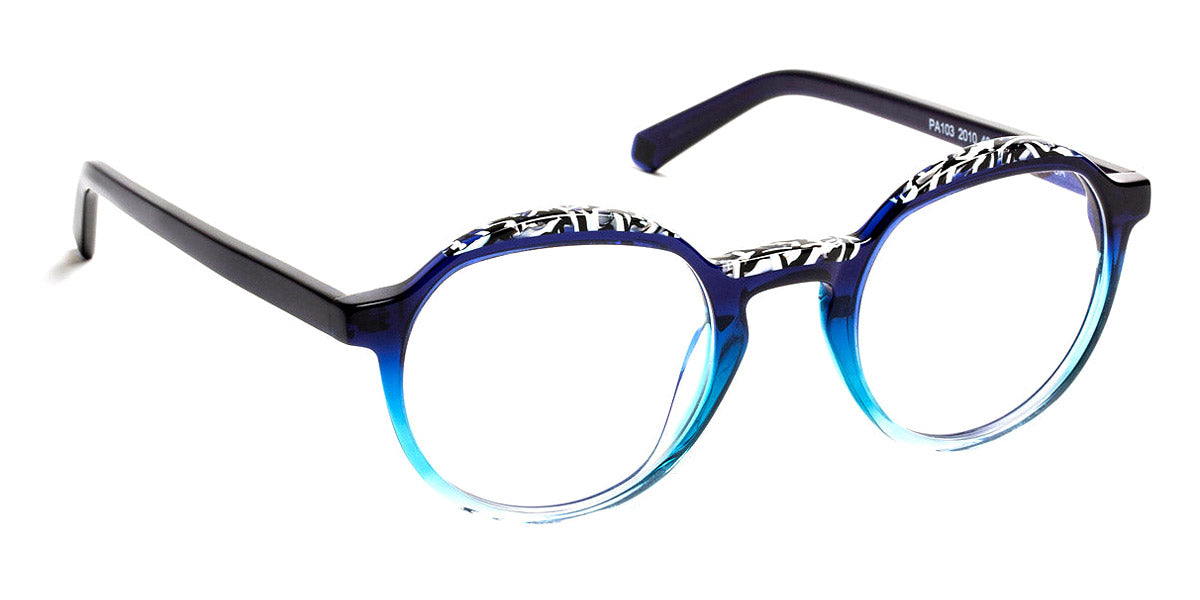 J.F. Rey® PA103 JR PA103 2010 48 - 2010 Gradient Blue/Vermicelli Black/White Eyeglasses