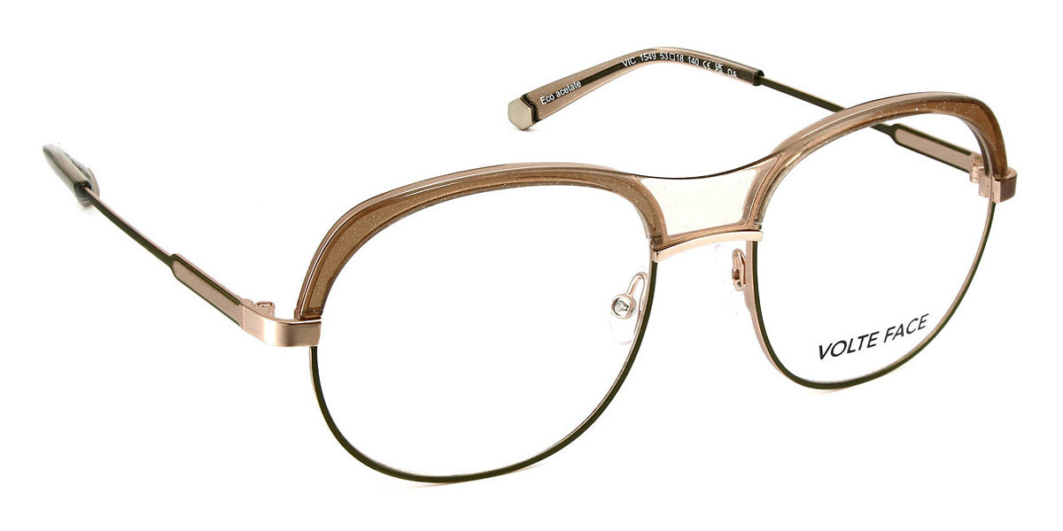 J.F. Rey® Vic JR Vic 1549 53 - 1549 Khaki/Pink Gold/Brown Eyeglasses