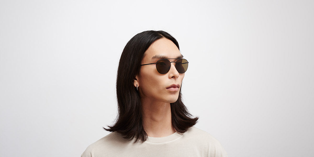 Mykita® JULIAN MYK JULIAN Black / Raw Brown Solid 52 - Black / Raw Brown Solid Sunglasses