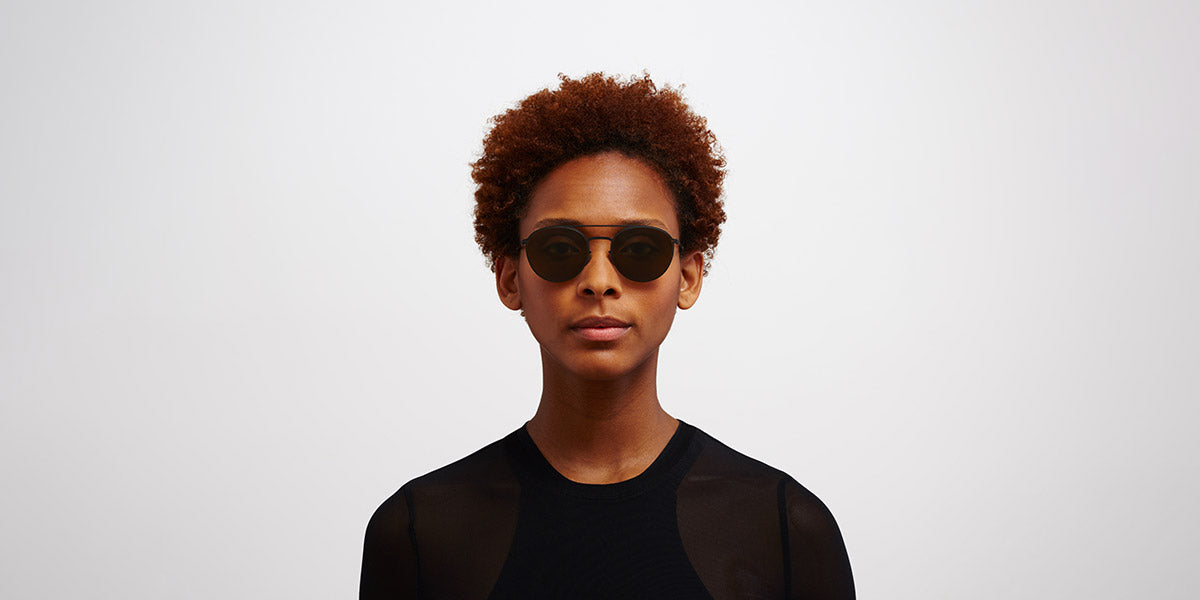 Mykita® JULIAN MYK JULIAN Black / Raw Brown Solid 52 - Black / Raw Brown Solid Sunglasses