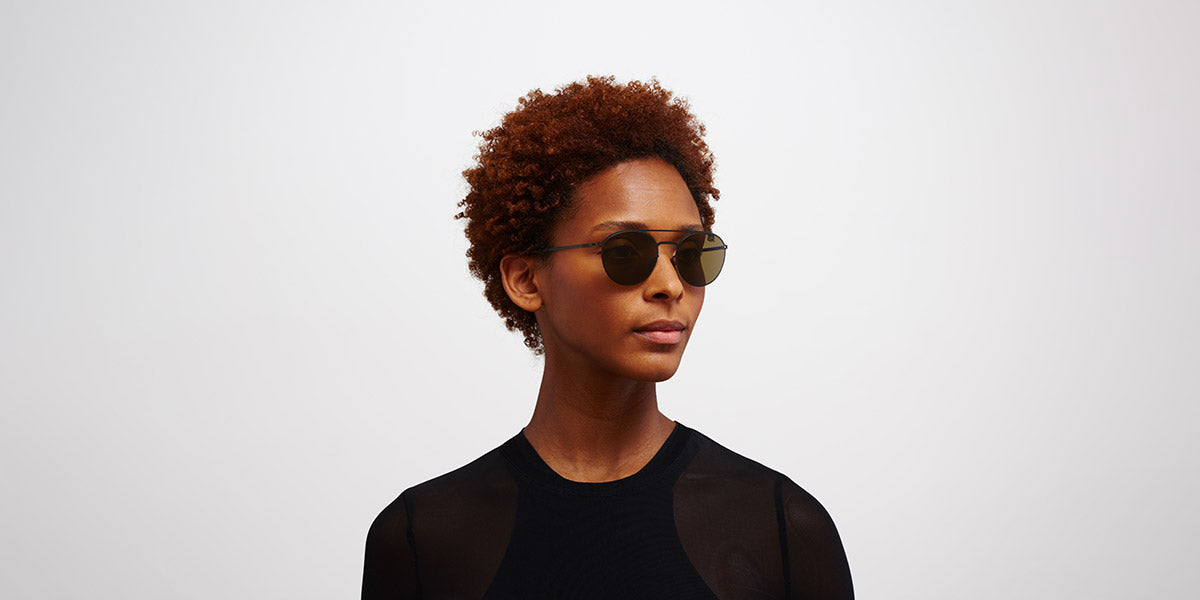 Mykita® JULIAN MYK JULIAN Black / Raw Brown Solid 52 - Black / Raw Brown Solid Sunglasses