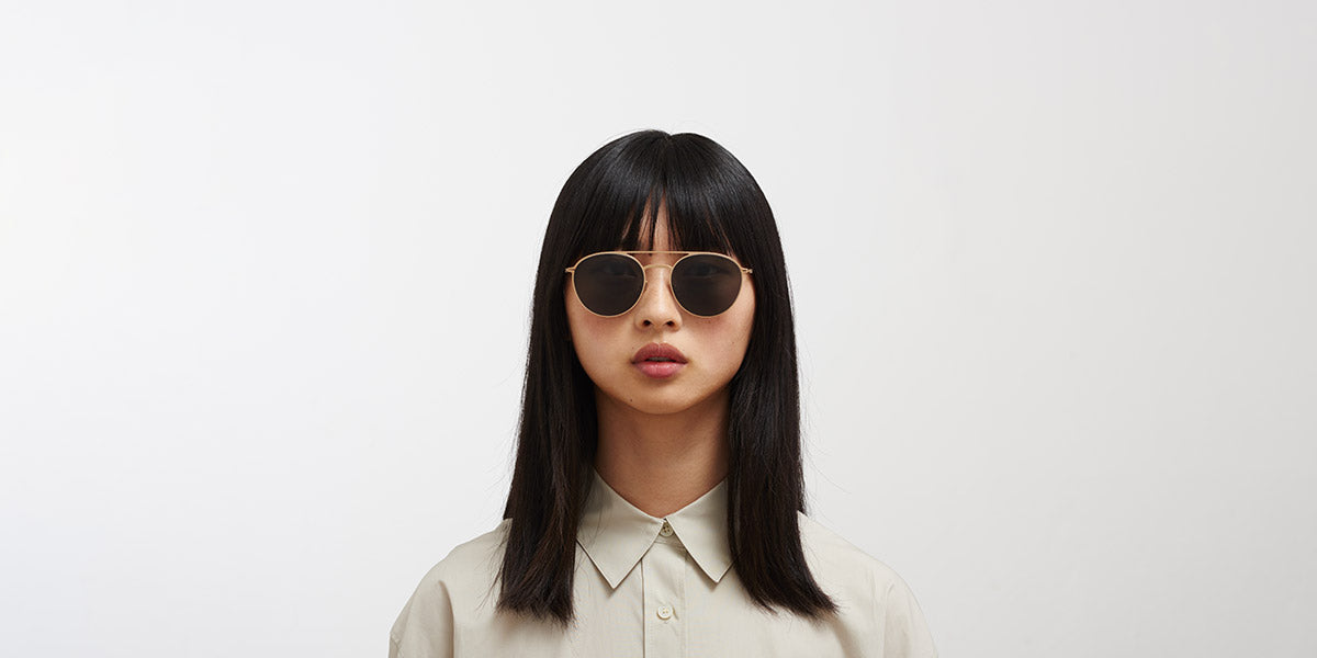 Mykita® JULIAN MYK JULIAN Champagne Gold / Dark Grey Solid 52 - Champagne Gold / Dark Grey Solid Sunglasses