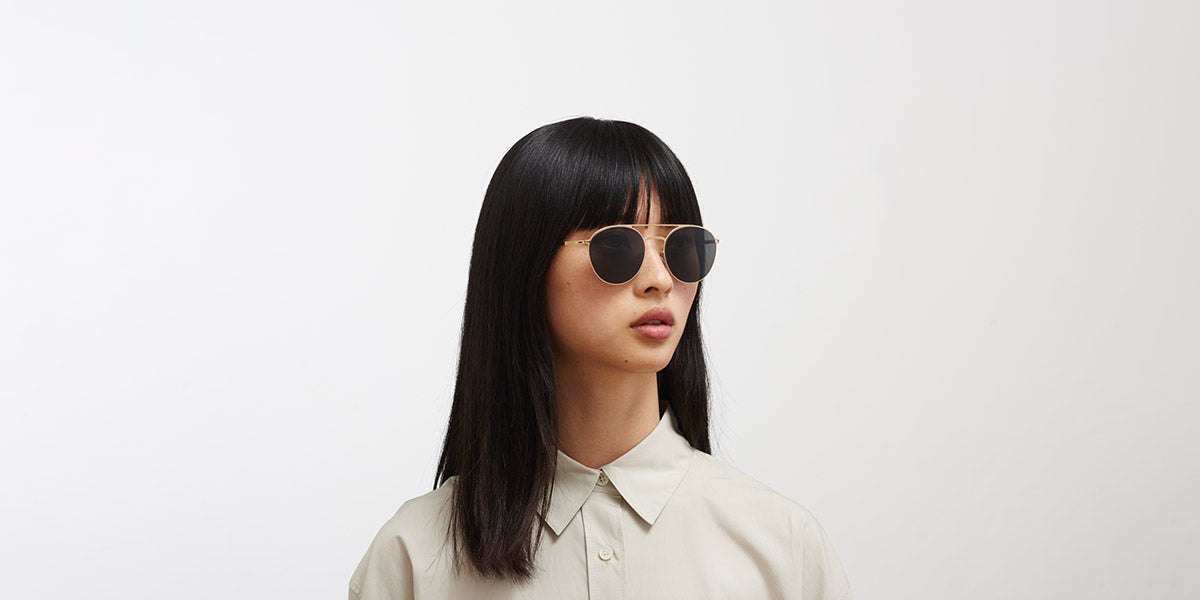 Mykita® JULIAN MYK JULIAN Champagne Gold / Dark Grey Solid 52 - Champagne Gold / Dark Grey Solid Sunglasses